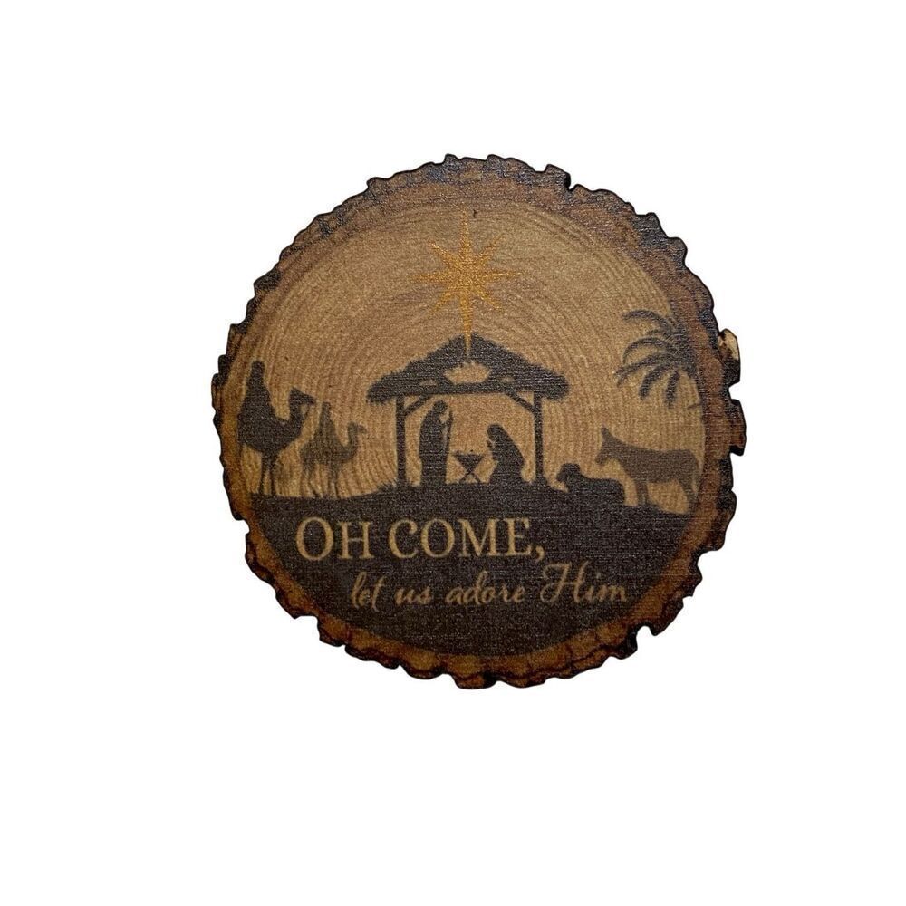 Oh Come Let Us Adore Him Magnet Christmas Holiday Religious Religion Jesus Xmas